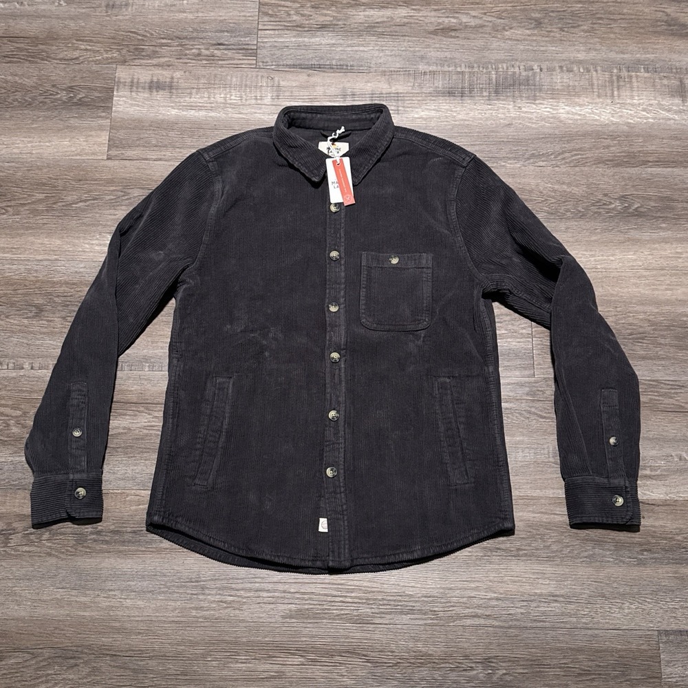 Marine Layer Men's Size Small Faded Black Max Broken in Corduroy Overshirt S